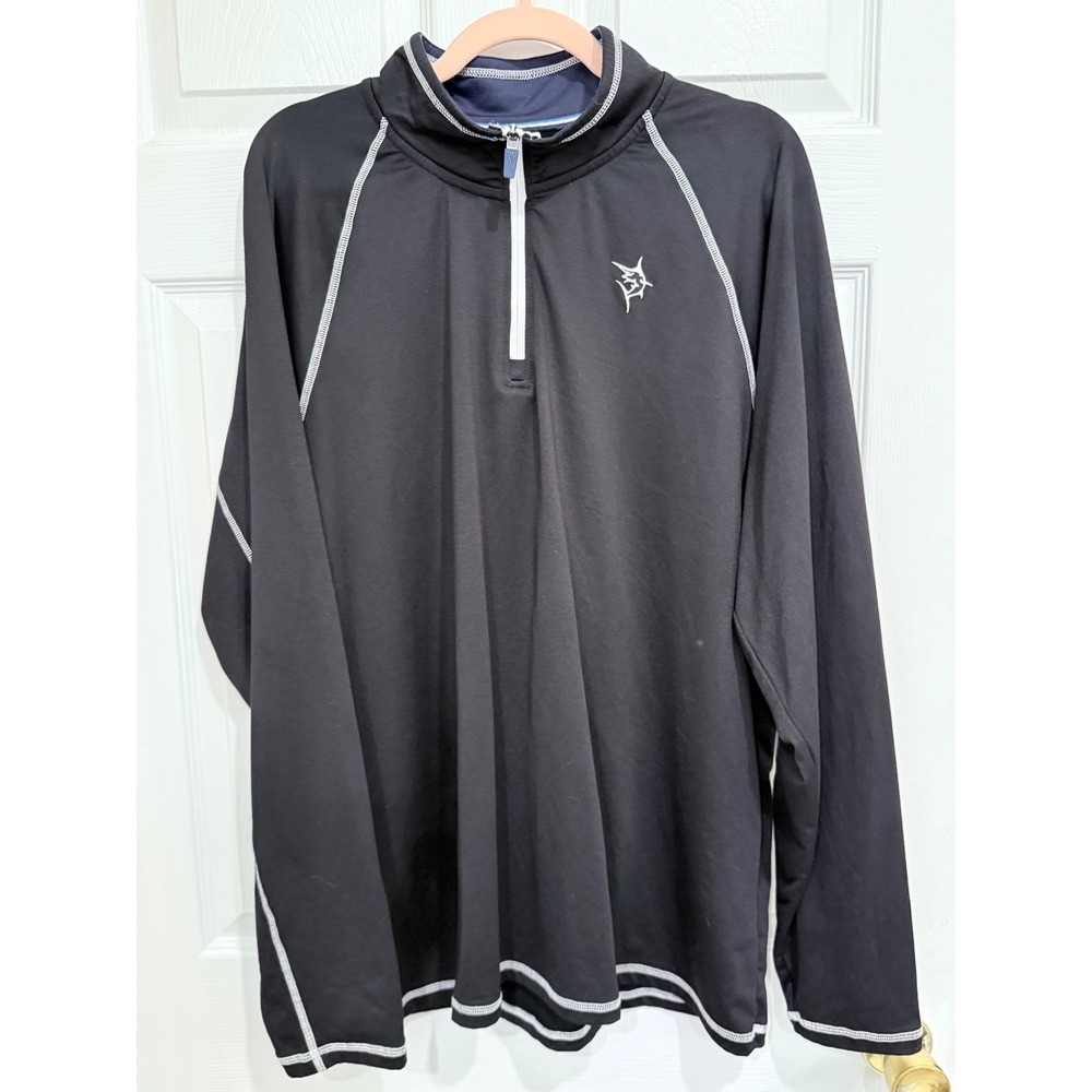 White Water Life Mens XL Black Quarter Zip Pullover Fishing Performance Shirt